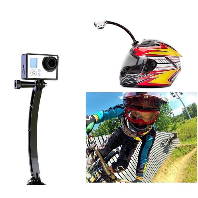 Bộ cây dài gắn mũ camera thể thao hành động Helmet arm thích hợp gắn mũ nón cho eken h9r, sjcam, gopro, xiaomi, amkov...