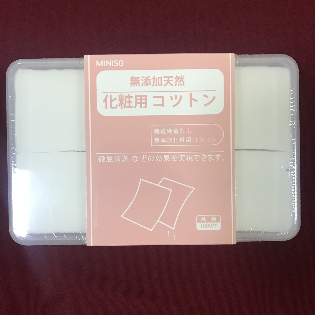[SALE] [CAM KẾT 100% CHÍNH HÃNG] Bông tẩy trang MINISO Nhật Bản 1000 miếng, bông mỏng mịn thích hợp làm mặt nạ