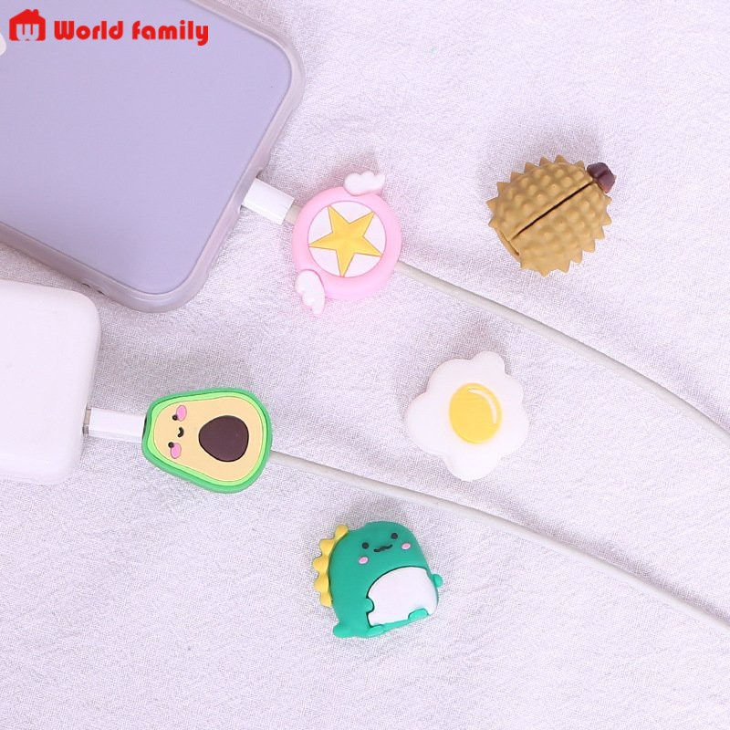 [Voucher &amp; Dịch vụ] Phụ Kiện Bảo Vệ Dây Cáp Sạc USB Hình Hoạt Hình Dễ Thương Cho Mọi Dòng Điện Thoại for Apple Huawei