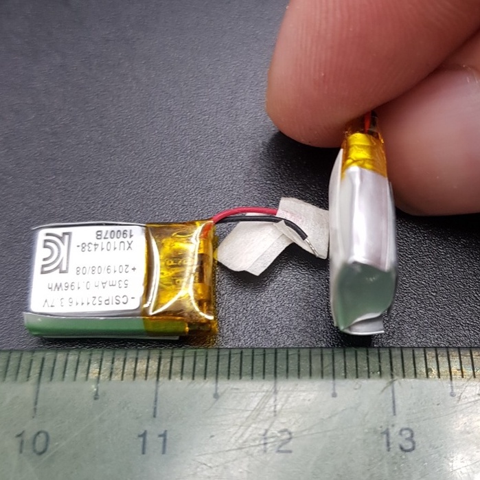 Pin lipo 3.7V 53mAh 16x11x5.2MM xuất hàn CSIP521116  dùng cho tai nghe thiết bị điện - ShopLinhKienM2M