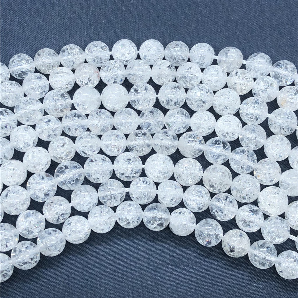 Chuỗi hạt thạch anh tự nhiên 4-12mm dùng làm trang sức DIY