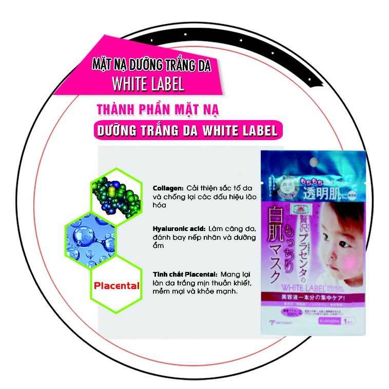 Mặt nạ dưỡng trắng da từ nhau thai White Label