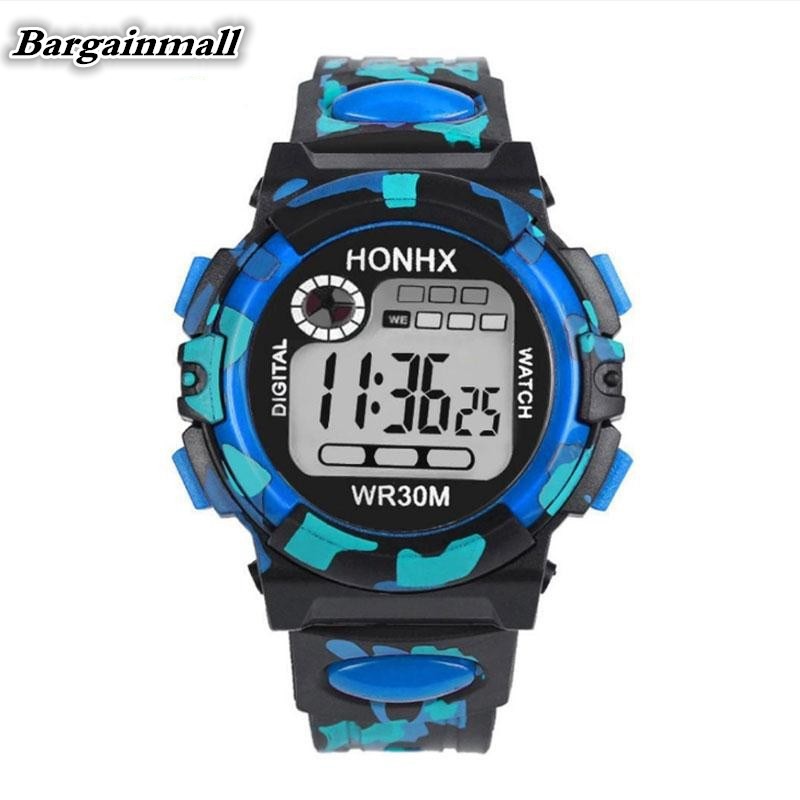 Đồng hồ điện tử tích hợp đèn Led chống thấm nước họa tiết Camo dành cho bé trai | BigBuy360 - bigbuy360.vn