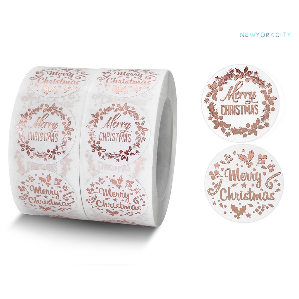 Bộ 500 Miếng Dán Chữ Merry Christmas Màu Vàng Hồng