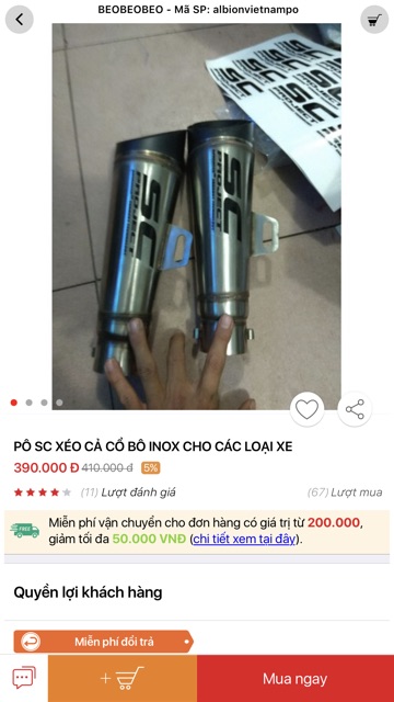 Pô SC xéo full cổ bầu