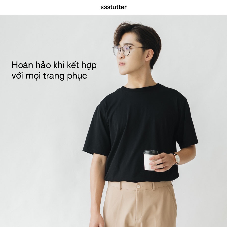 Áo thun cotton nam nữ unisex SSSTUTTER phông trơn nhiều màu cổ tròn ngắn tay thấm mồ hôi Great Life Tee