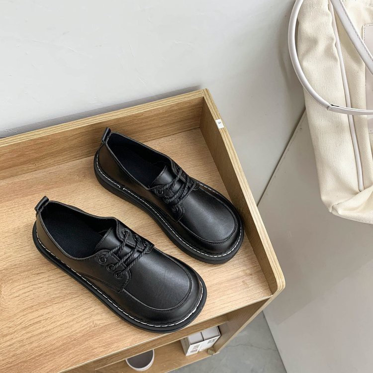 [CÓ SẴN] Giày nữ oxford anh quốc đế cao to bự dày răng cưa da bóng/trơn mũi vuông tăng chiều cao thời trang Hàn quốc | BigBuy360 - bigbuy360.vn