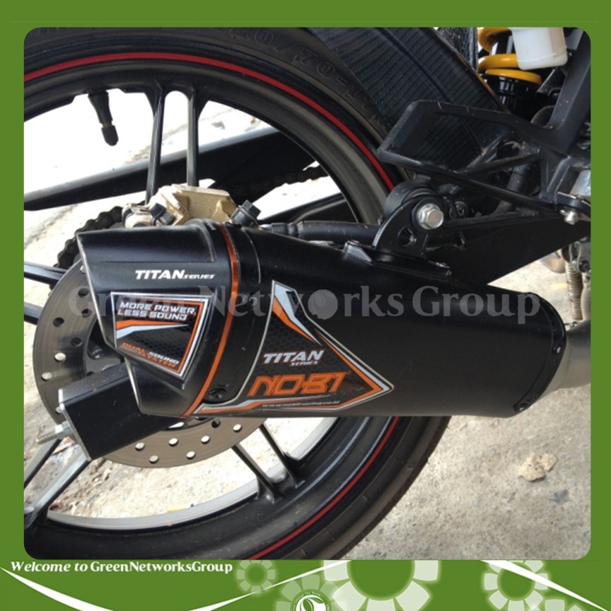 Pô Nobi Titan đen 2 Nòng gắn được cho mọi loại xe Greennetworks