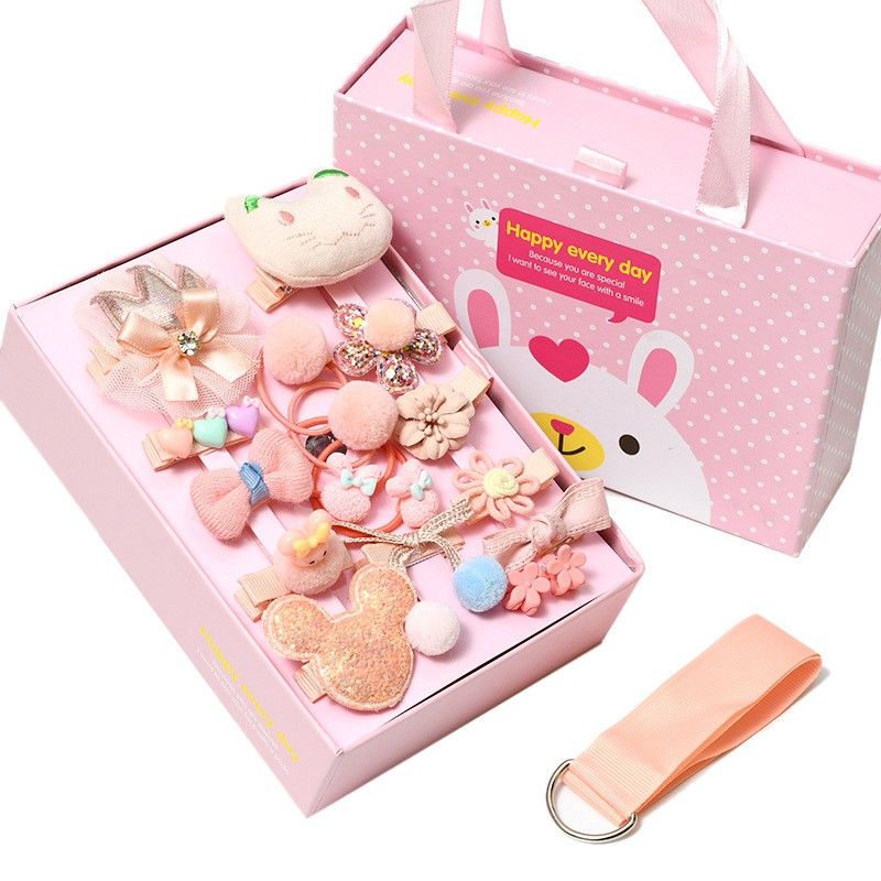 Hộp kẹp tóc 18 chi tiết dễ thương phong cách Hàn Quốc cho bé gái