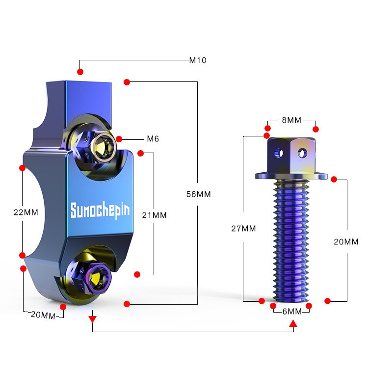 Cùm Gắn Ghi Đông Xi Titan Kèm 2 ốc  [ 1 chiếc ]