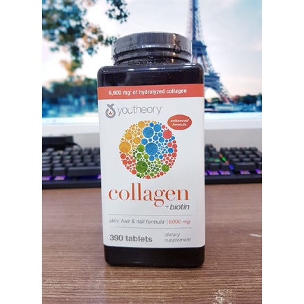 Viên uống đẹp da Collagen Youtheory 390v - Beauty Collagen Biotin Hair nail Skin Formula 6000mg