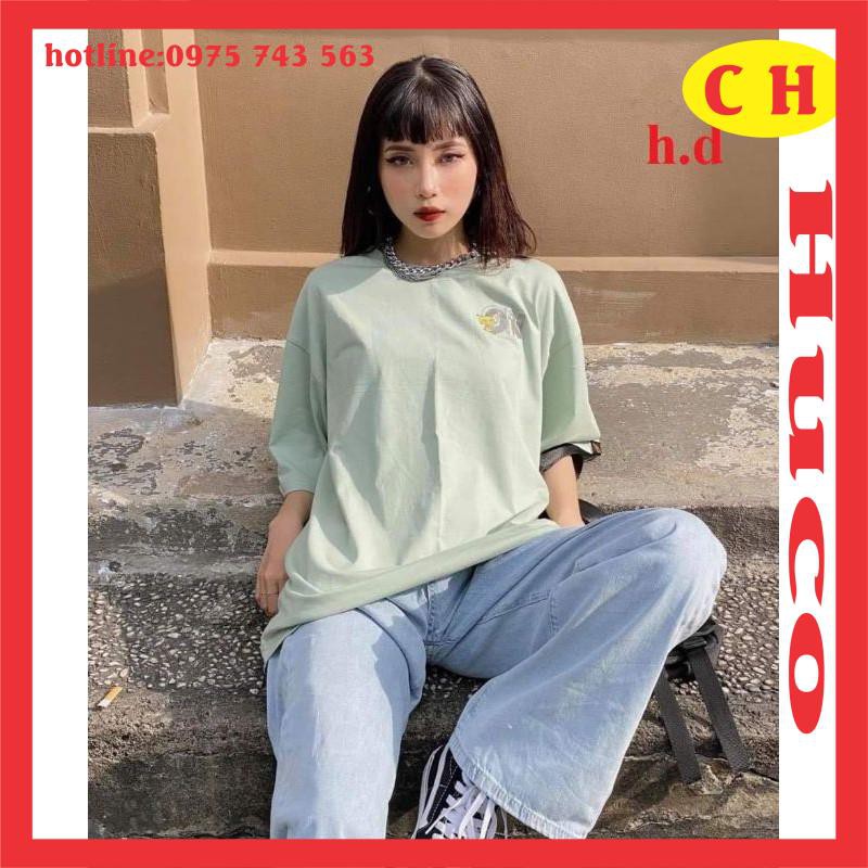 sét trang phục - sét đồ nam nữ- áo phông thun ngắn tay phản quang On + quần bò ống rộng unisex freesize đủ size-jumpsuit