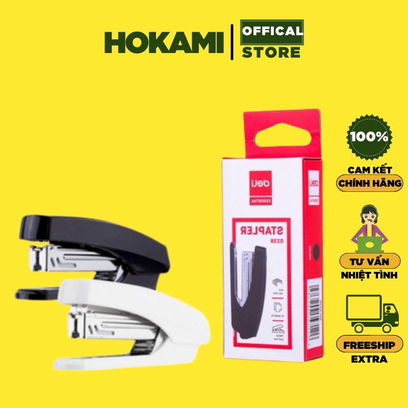 Dập ghim mini Deli đạn ghim #10 – ghim bấm 15 tờ / E0238 – màu Trắng , Đen - văn phòng phẩm - HOKAMI STORE