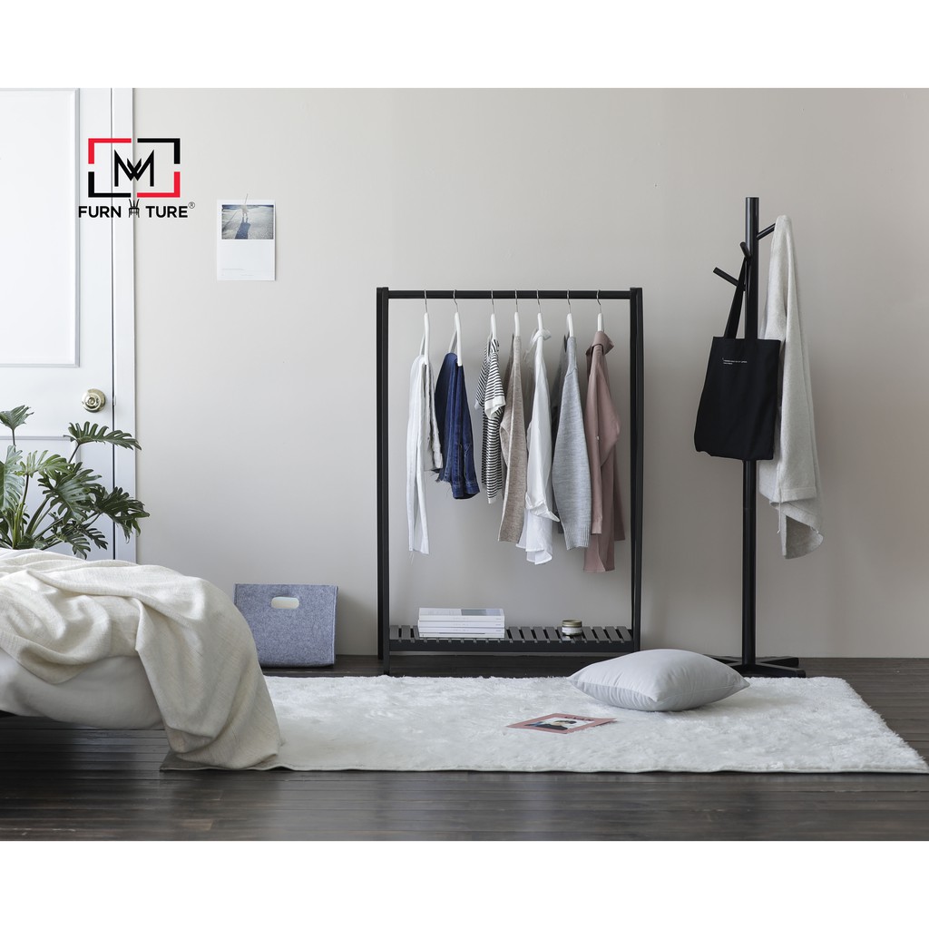 Giá treo quần áo chữ A 1 tầng - màu đen thương hiệu Mw Furniture