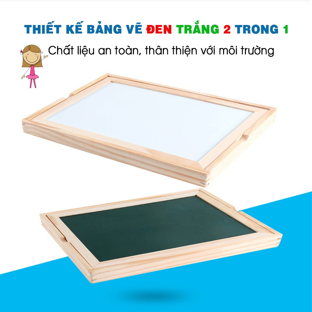 [NHIỀU MẪU] Bảng ghép hình, đếm số, bảng vẽ 2 mặt, gắn nam châm, đồ chơi bằng gỗ thông minh, cho bé trên 3 tuổi