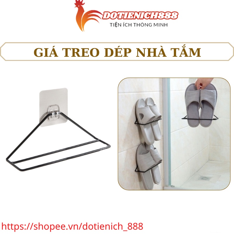 Giá treo dép nhà tắm, Kệ để dép nhà vệ sinh dán tường chất liệu inox