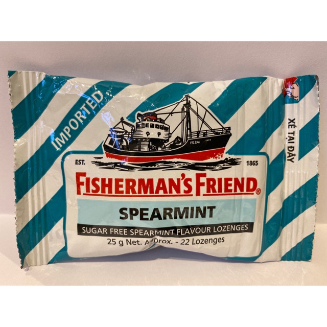 Kẹo Cay Con Tàu Không Đường Hương Spearmint FISHERMAN’s FRIEND 25g-0907857