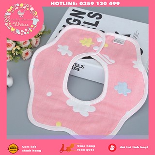 Yếm tròn 6 lớp, yếm xô 6 lớp xoay 360 độ cho bé trai/ gái siêu thấm, siêu xinh xắn size 26x26cm