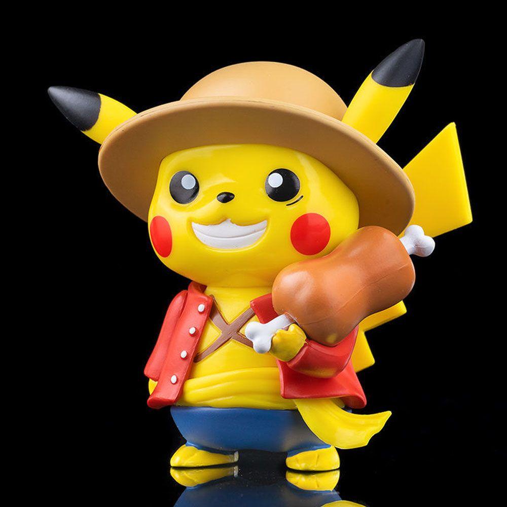 Mô hình nhân vật MMULCK Pokemon Pikachu Monkey D Luffy mini PVC làm quà tặng trẻ em