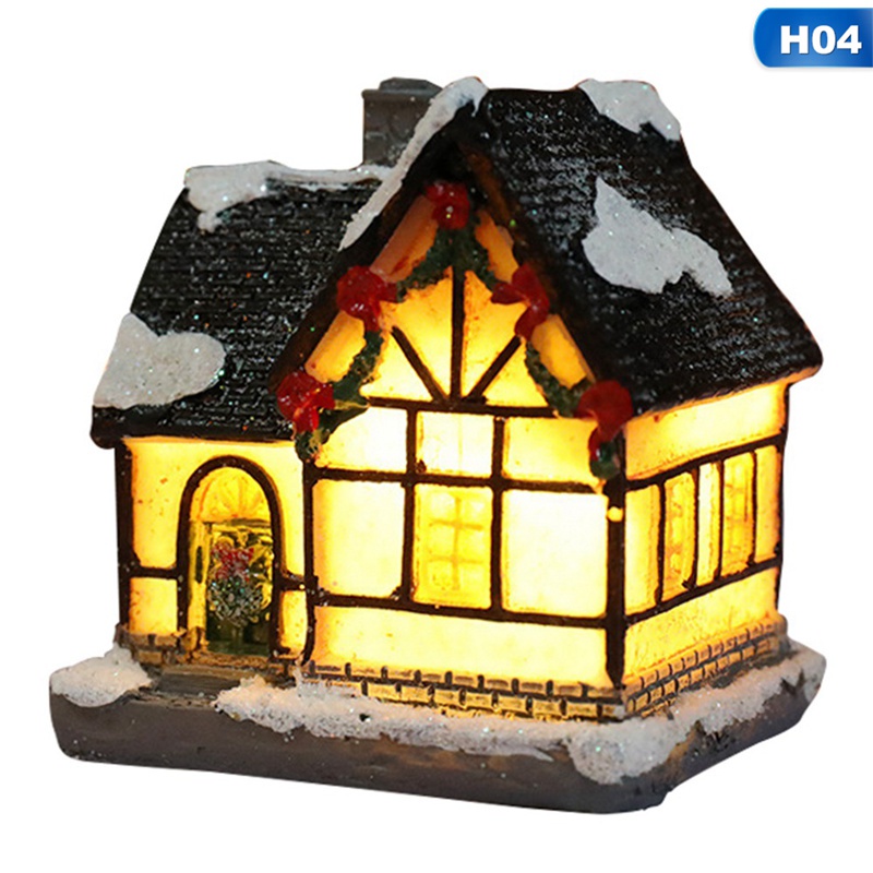 Mô hình ngôi nhà giáng sinh trang trí có đèn và âm thanh mới