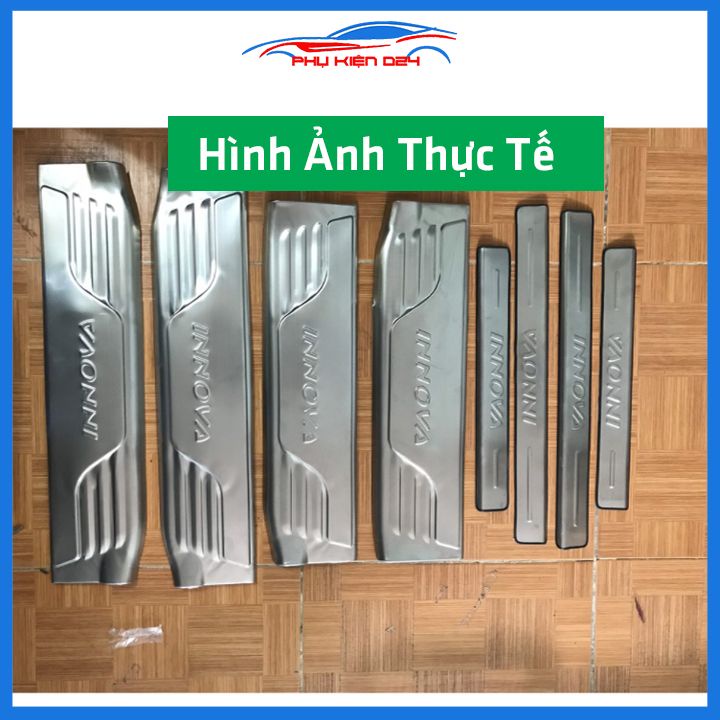 Bộ ốp bậc cửa trong ngoài Innova 2008-2009-2010-2011-2012-2013-2014-2015-2016 Inox chống trầy xe