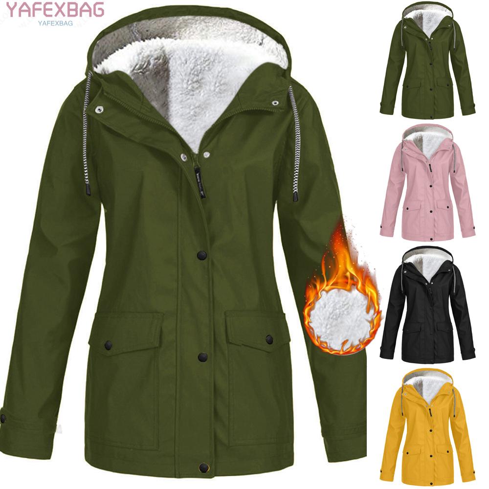 Coat Womens Fashion Winter Warm Fleece Lined Coat Jacket Windproof Outwear Women Waterproof Raincoat 1pcs New Hot