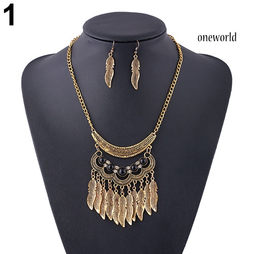 Set Vòng cổ Và Đôi Khuyên Tai Phong Cách Cổ Điển Thanh Lịch Dành Cho Nữ