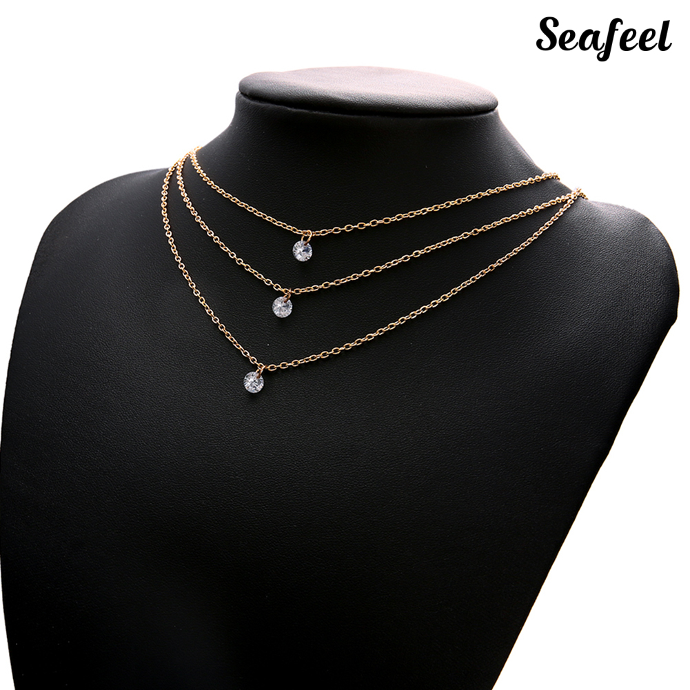 SF Vòng Cổ Choker Nhiều Lớp Đính Đá Thời Trang Cho Nữ