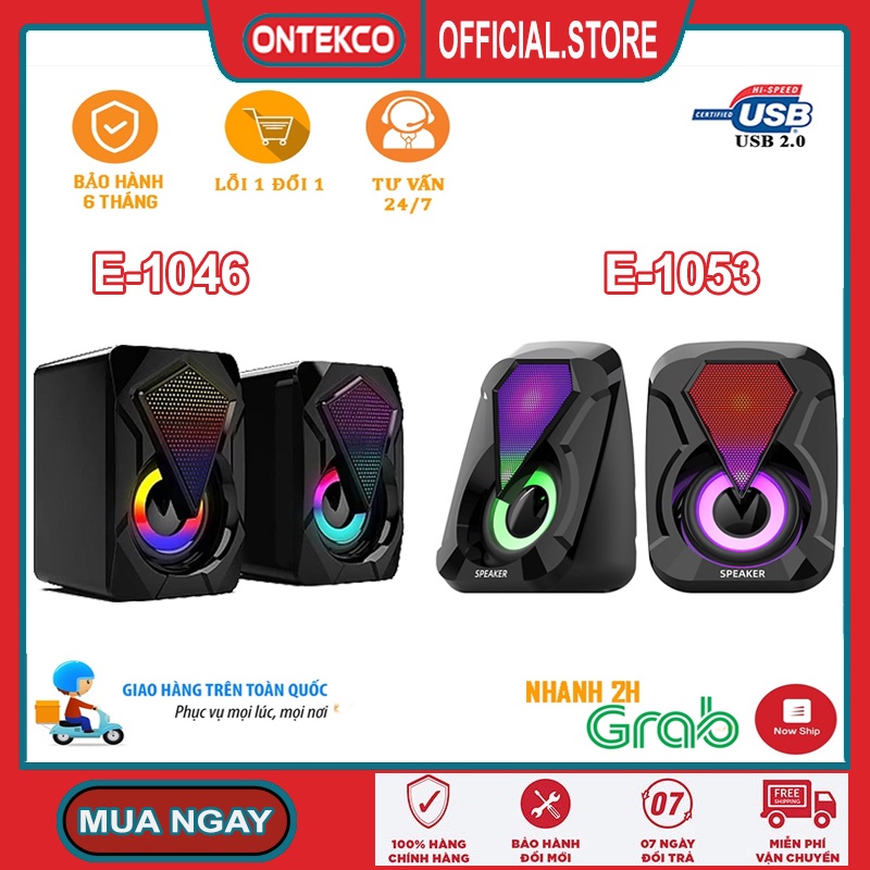 Loa máy vi tính Ontekco Speaker mini digital âm thanh trung thực để bàn cắm cổng USB máy tính
