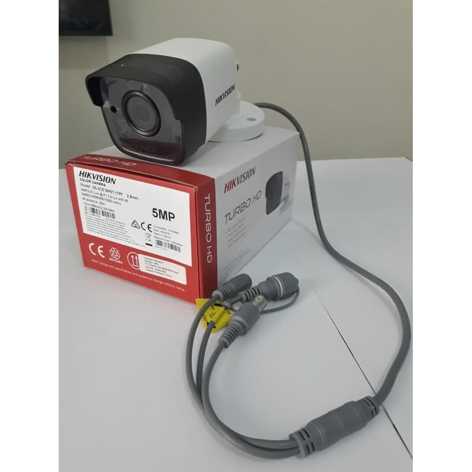 Camera tích hợp mic thu âm, vỏ kim loại, HD-TVI hồng ngoại 5.0 Megapixel HIKVISION DS-2CE16H0T-ITFS -Hàng chính hãng