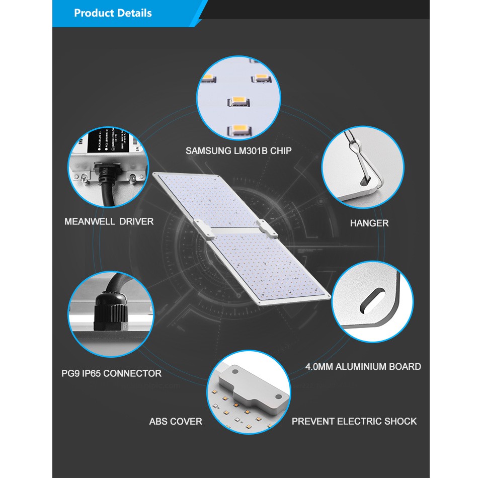 LED Quantum Board - LED samsung lm301b UV IR - Đèn tăng trưởng lượng tử IP 65 chống nước , dimmer.