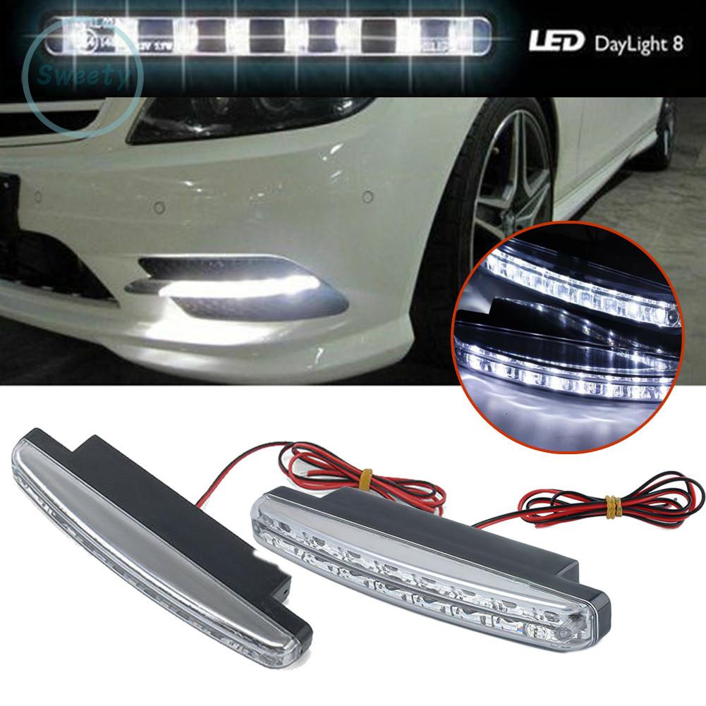 Đèn Led 8 Bóng 6000k Chạy Ban Ngày Cho Xe Hơi