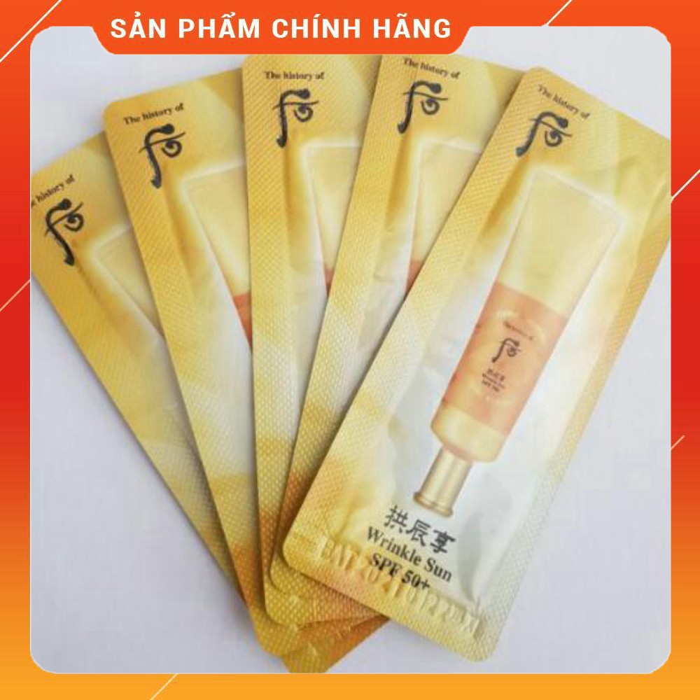 [Date 2023] Gói kem chống nắng chống nhăn Whoo vàng - WHOO JIN HAE YOON WRINKLE SUN CREAM SPF50+/PA+++