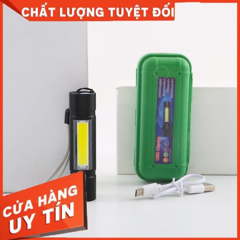 Đèn pin mini siêu sáng, đèn pin mini sạc điện cổng micro USB đa năng, nhiều chế độ sáng