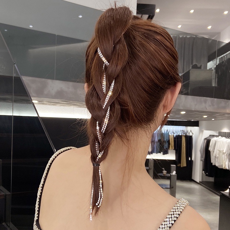 Haimeikang Thời trang Rhinestone Tua Tóc Kẹp Phụ kiện Tóc Nữ