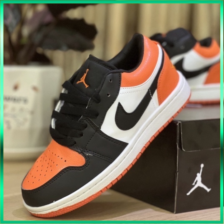 Giày Thể Thao Nam Nữ Sneaker 𝗝𝗼𝗿𝗱𝗮𝗻 Thấp Cổ Màu Cam Đen Cổ Thấp Full Box