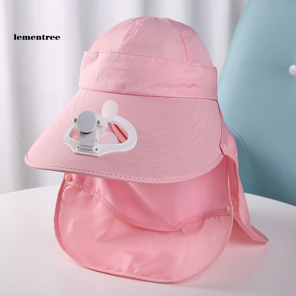 Mũ Rộng Vành Kèm Quạt Có Thể Tháo Rời Chống Nắng Thời Trang Mùa Hè