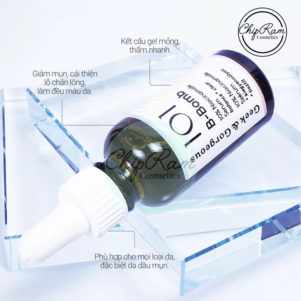 TINH CHẤT LÀM SÁNG DA 10% NIACINAMIDE B-BOMB GEEK & GORGEOUS