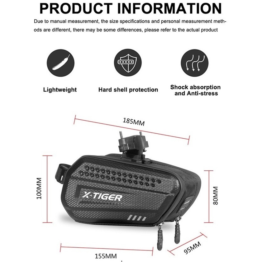 Túi Gắn Dưới Yên Xe Đạp X-TIGER Chống Nước Đựng Vật Dụng Tiện Lợi