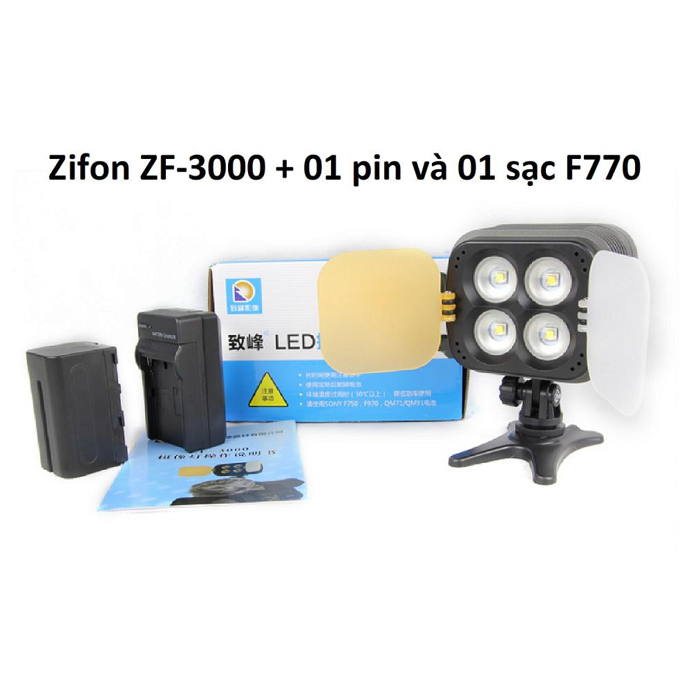 Đèn Led Video Zifon ZF-3000 Version II (New) + Bộ 01 pin và 01 sạc F770