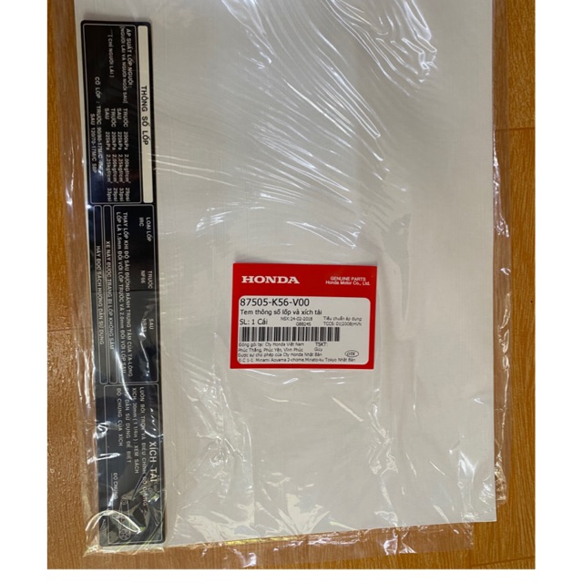 TEM THÔNG SỐ GẮP XE WINNER, WINNER X