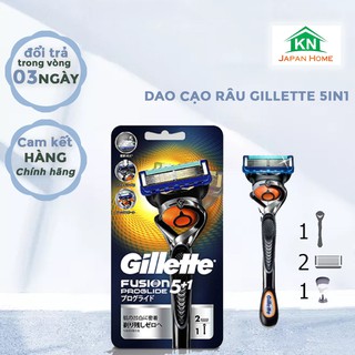Hộp dao cạo râu gillette nhật bản 1 bàn cạo và 5 lưỡi đi kèm