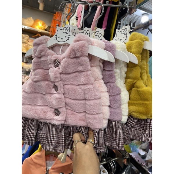 Di lê lông cao cấp hàng Quảng Châu cho bé gái 6-16kg tặng kèm gấu