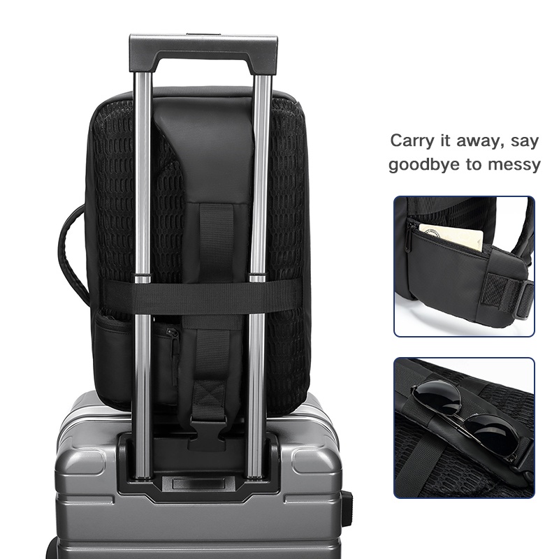 Túi đeo chéo OZUKO cỡ lớn chống thấm nước 13 inch thời trang cho nam