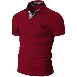 Áo thun nam cổ bẻ thun cotton
