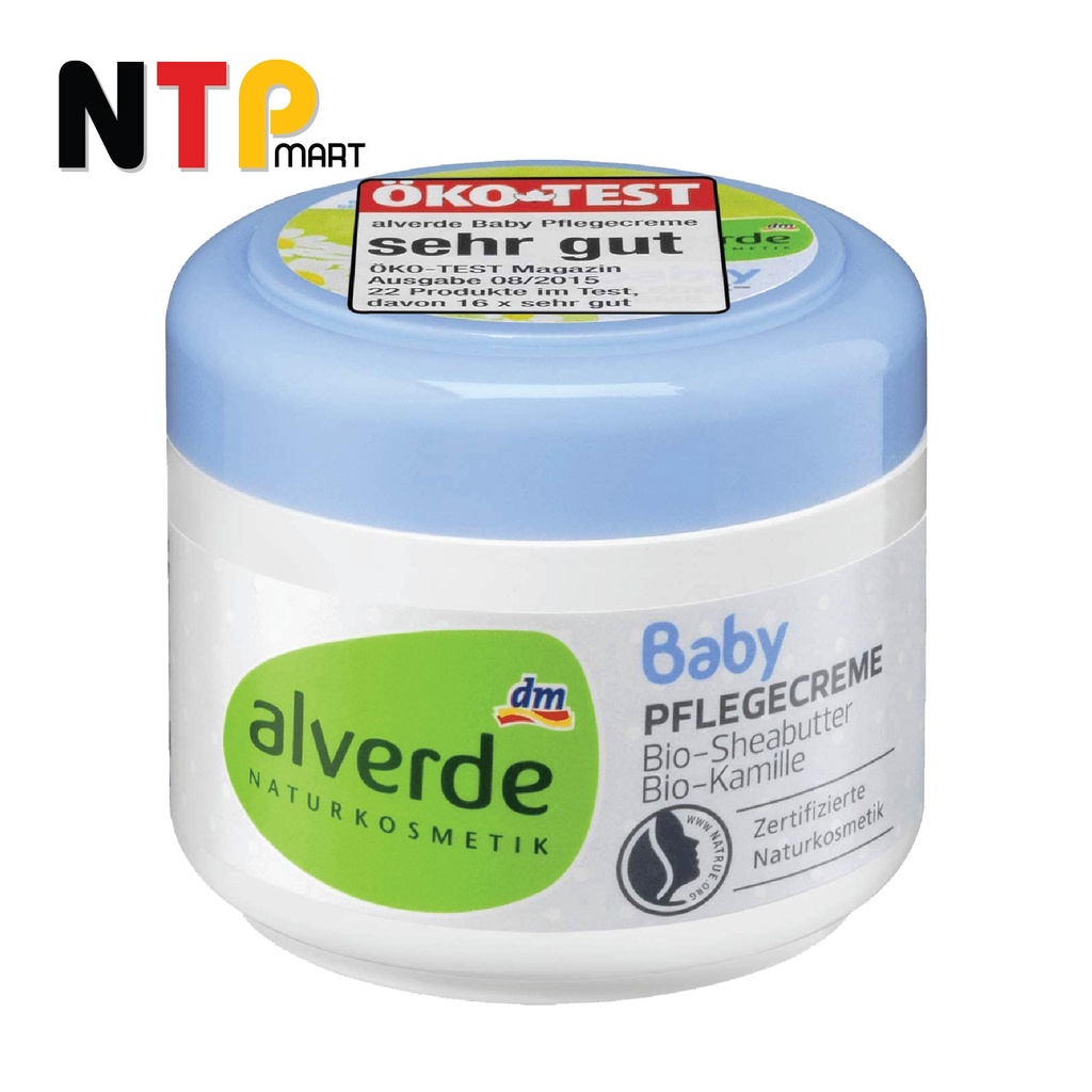 Kem dưỡng ẩm Alverde Naturkosmetik Baby Pflegecreme chăm sóc da toàn thân cho bé hộp 75ml nhập khẩu Đức