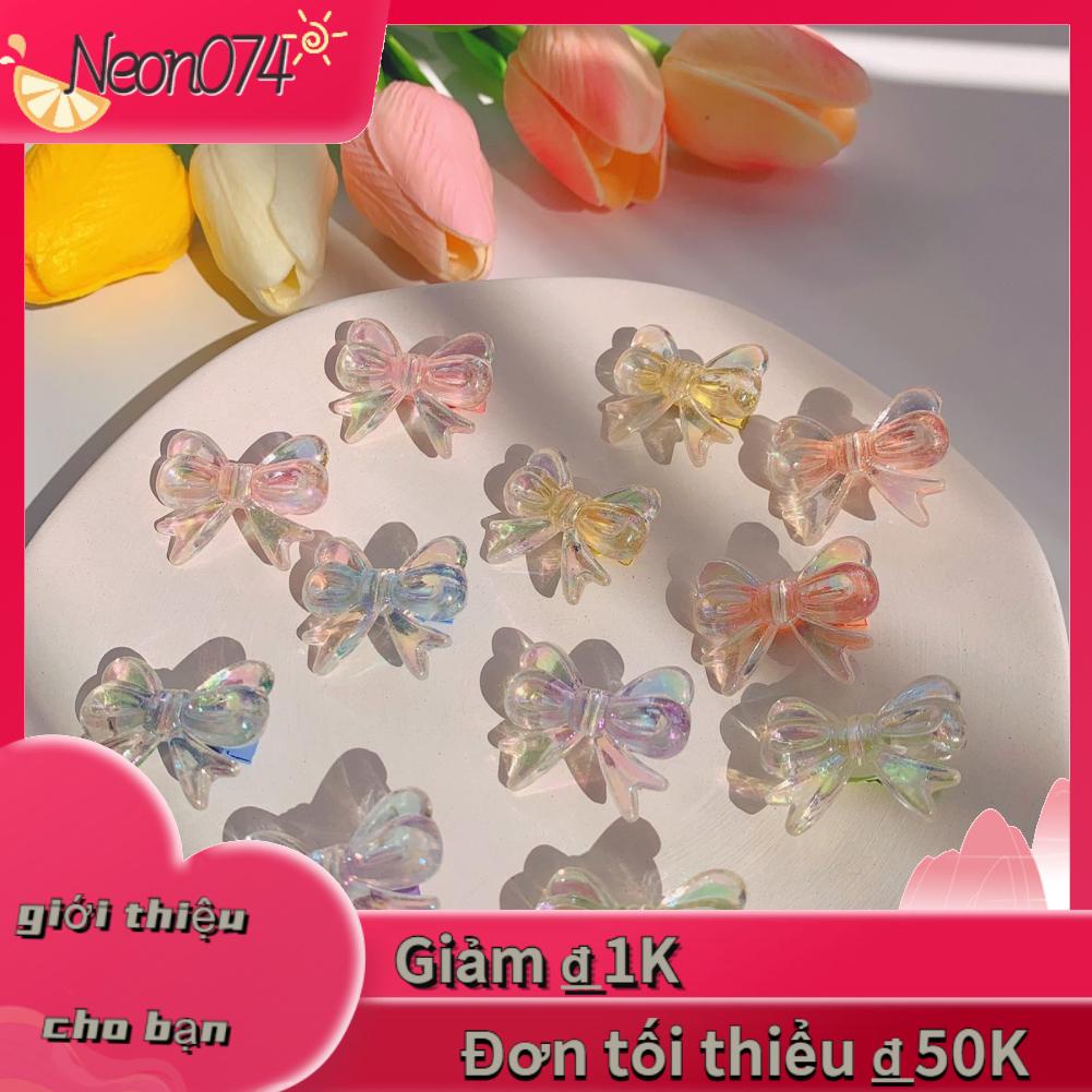 Neon074 Neon074 Kẹp tóc Nơ Buộc Nữ Barrette Màu Acrylic Cô Gái Tóc Phong Cách Đáng Yêu Phụ Kiện