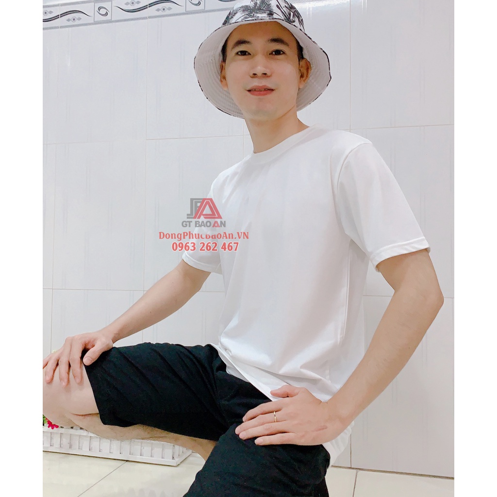 Áo thun nam cổ tròn cotton Áo phông trơn tay lỡ vải mềm mịn thoáng mát