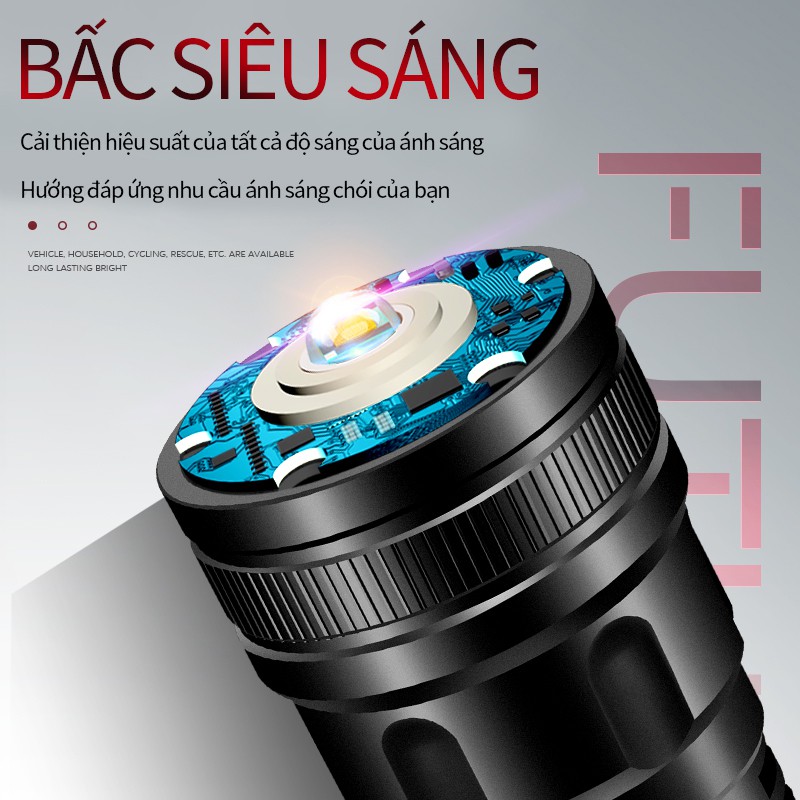 Convenient rechargeable 3-mode super bright flashlight