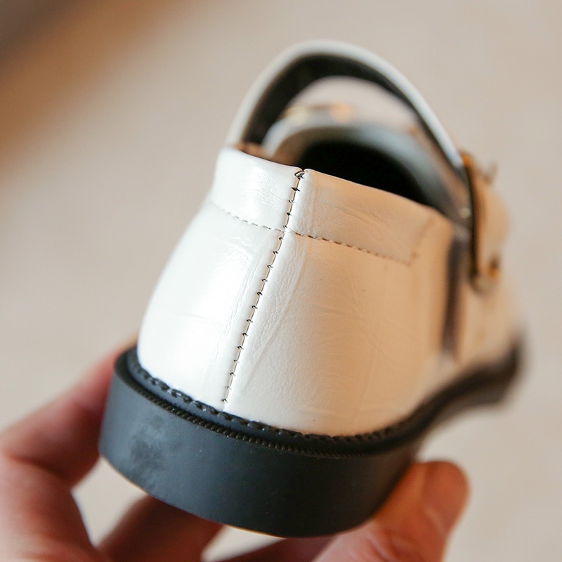 Giày Da Mềm Màu Trơn Thời Trang Vintage Cho Bé Gái Từ 2-16 Tuổi